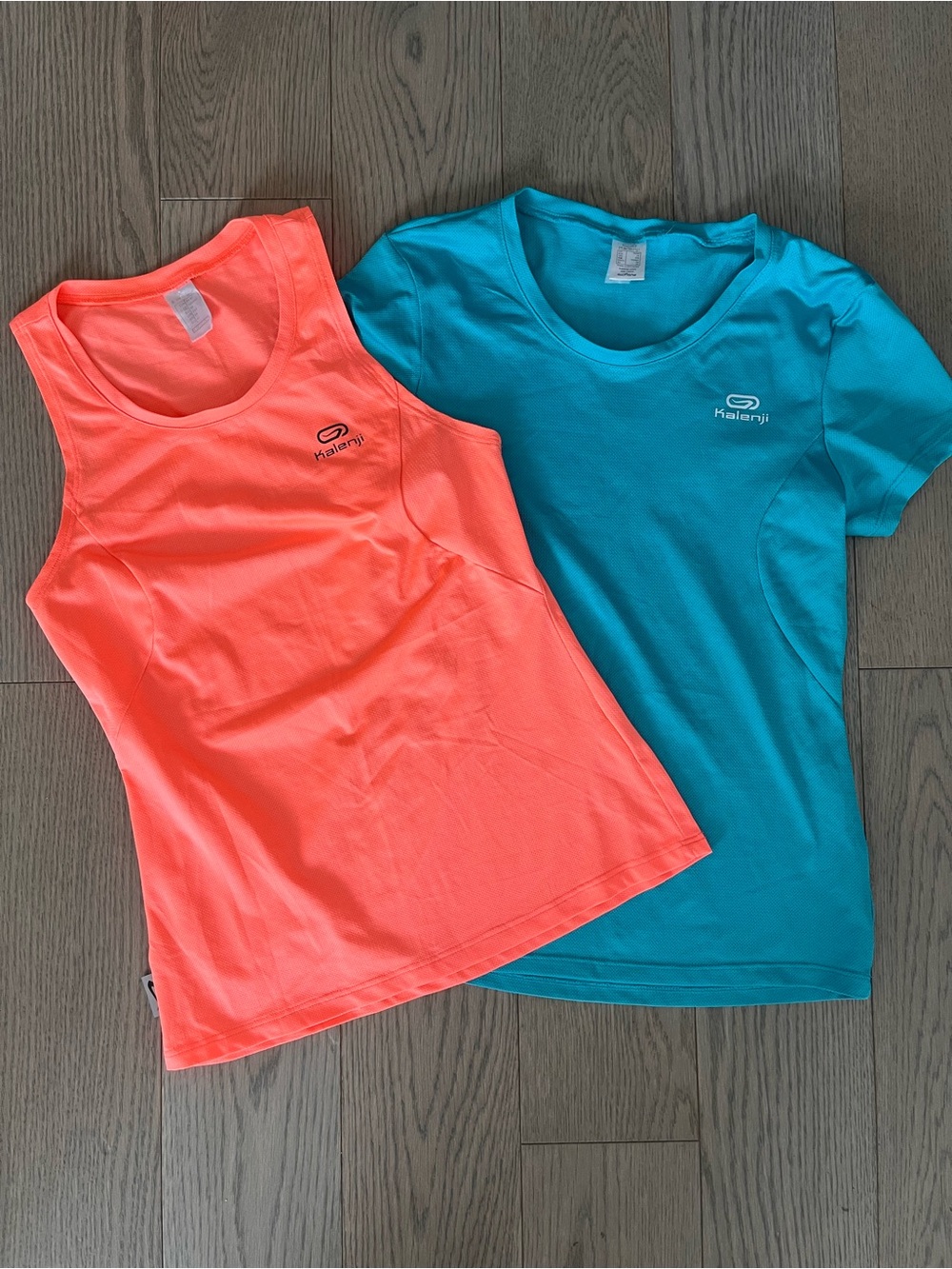Kalenji Bundle of Women's Running Short Sleeve Tee & Tank - Orange and Teal